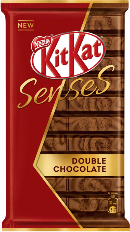Шоколад молочный и темный KITKAT Senses Double Chocolate с хрустящей вафлей, 112г Шоколад молочный и темный KITKAT Senses Double Chocolate с хрустящей вафлей, 112г