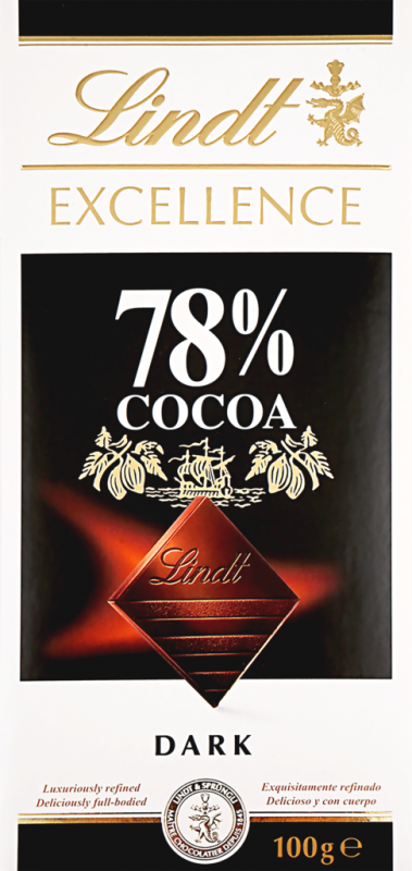 Шоколад горький LINDT Excellence 78% какао, 100г Шоколад горький LINDT Excellence 78% какао, 100г