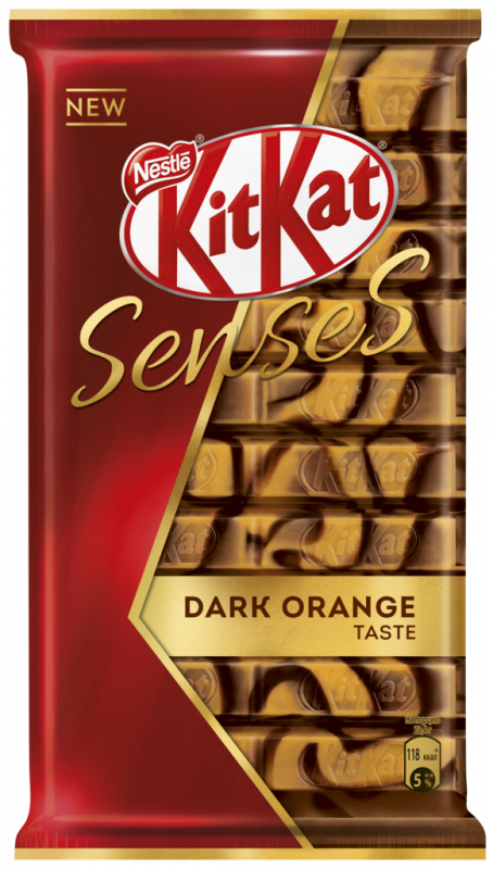 Шоколад KITKAT Senses Dark Orange темный и молочный с хрустящей вафлей, 112г