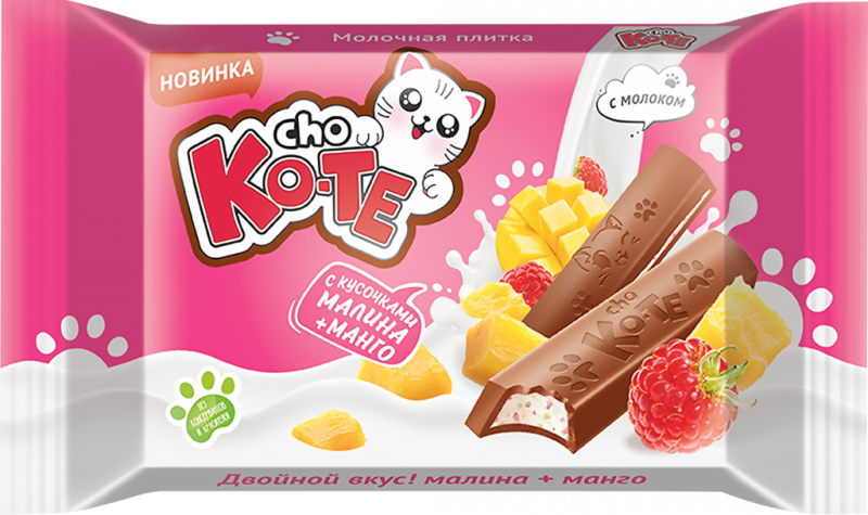 Шоколад CHO KO-TE Малина-Манго, 43г Шоколад CHO KO-TE Малина-Манго, 43г