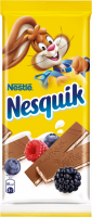 Шоколад молочный NESTLE Nesquik с ягодами и злаками, 100г