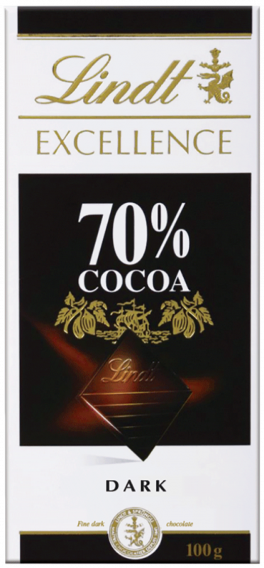 Шоколад горький LINDT Excellence 70% какао, 100г