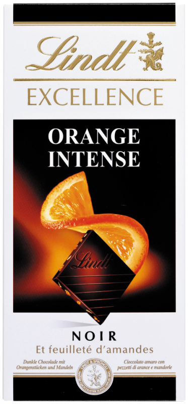 Шоколад темный LINDT Excellence с апельсином и миндалем, 100г Шоколад темный LINDT Excellence с апельсином и миндалем, 100г