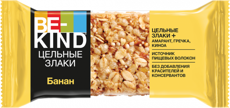Батончик злаковый BE-KIND Кайнд Грейн с орехами, злаками и бананом, 30г Батончик злаковый BE-KIND Кайнд Грейн с орехами, злаками и бананом, 30г