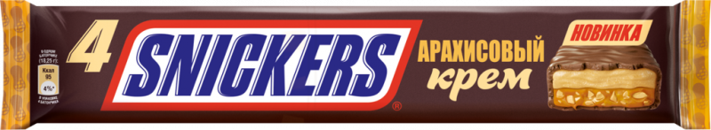 Батончик шоколадный Snickers Арахисовый крем, 73г