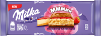 Шоколад молочный MILKA Strawberry Cheesecake с клубничной начинкой со вкусом чизкейка, 300г