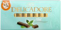 Шоколад темный DELICADORE Mint с мягкой начинкой со вкусом мяты, 200г