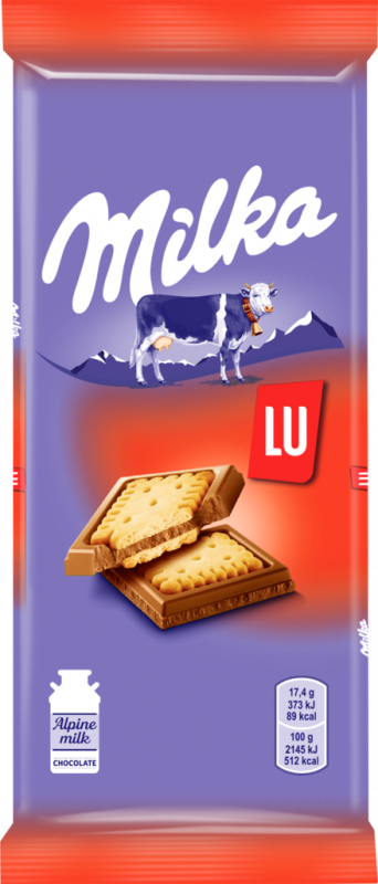 Шоколад молочный MILKA LU с печеньем, 87г Шоколад молочный MILKA LU с печеньем, 87г