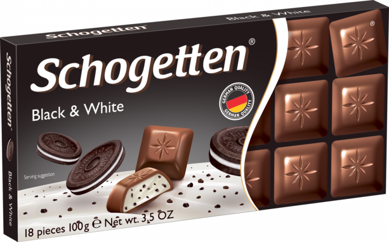 Шоколад молочный SCHOGETTEN Black&White с ванильным кремом, кусочками печенья и какао, 100г Шоколад молочный SCHOGETTEN Black&White с ванильным кремом, кусочками печенья и какао, 100г