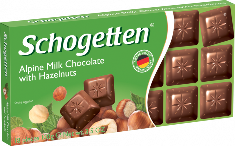 Шоколад молочный SCHOGETTEN Hazelnuts с обжаренным фундуком, 100г Шоколад молочный SCHOGETTEN Hazelnuts с обжаренным фундуком, 100г