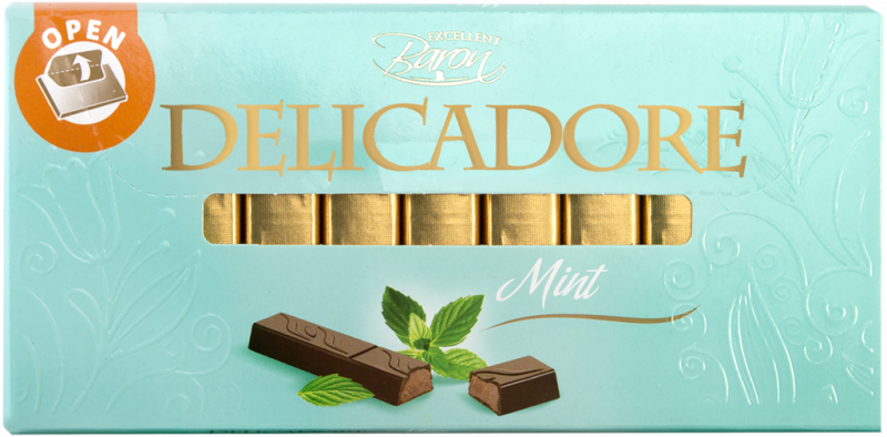 Шоколад темный DELICADORE Mint с мягкой начинкой со вкусом мяты, 200г Шоколад темный DELICADORE Mint с мягкой начинкой со вкусом мяты, 200г