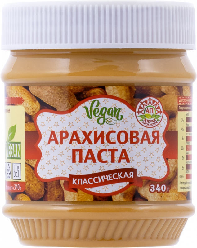 Паста арахисовая АЗБУКА ПРОДУКТОВ Классическая кремовая Паста арахисовая АЗБУКА ПРОДУКТОВ Классическая кремовая