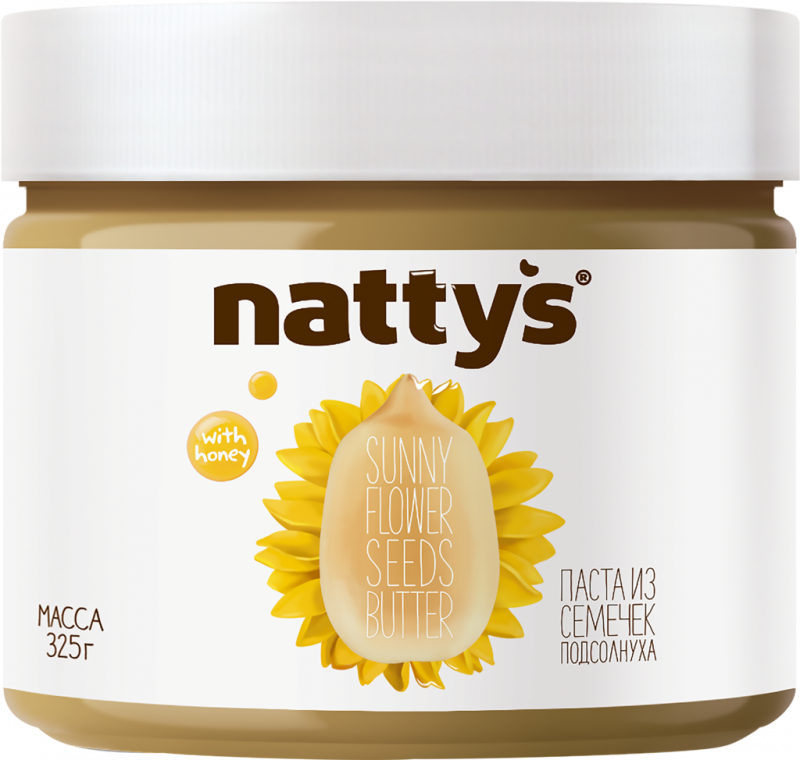 Паста ореховая NATTYS с медом из семян подсолнуха, 325г