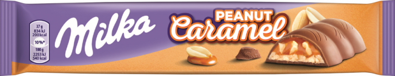 Шоколад молочный MILKA с арахисом в карамельной начинке, 37г Шоколад молочный MILKA с арахисом в карамельной начинке, 37г