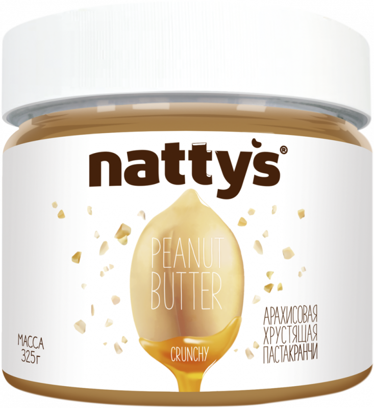 Паста арахисовая NATTYS Хрустящая с медом, 325г