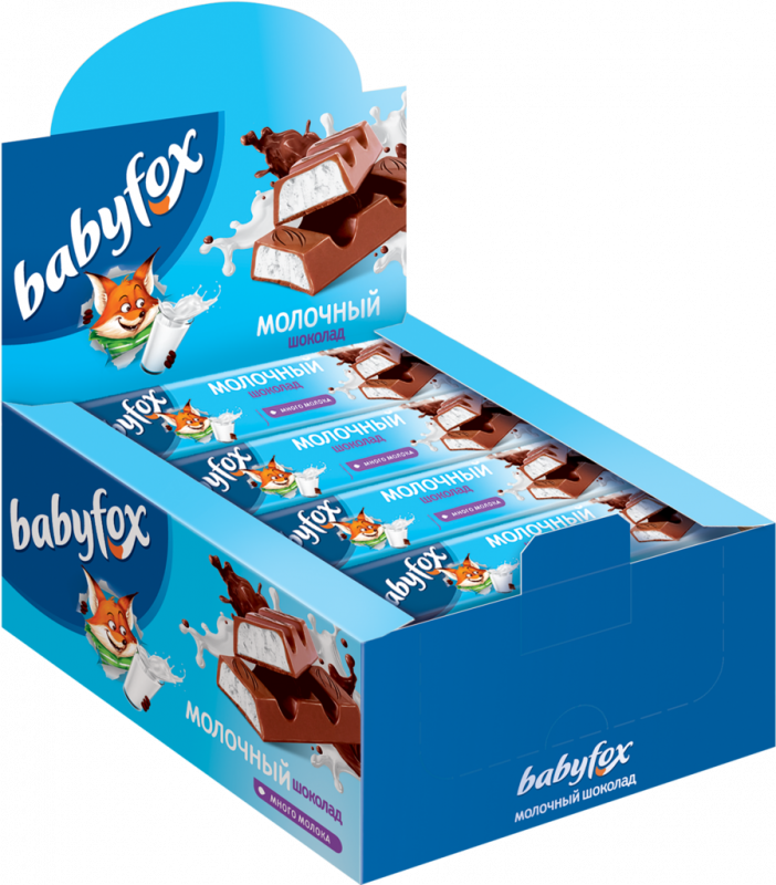 Шоколад молочный BABYFOX с молочной начинкой, 47г Шоколад молочный BABYFOX с молочной начинкой, 47г