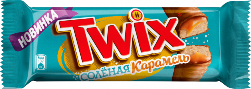 Батончик Twix Соленая карамель 55г Батончик Twix Соленая карамель 55г