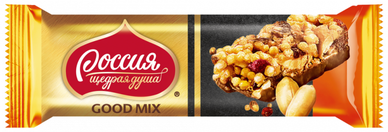 Батончик РОССИЯ ЩЕДРАЯ ДУША Good mix Солнечный арахис с клюквой, 33г Батончик РОССИЯ ЩЕДРАЯ ДУША Good mix Солнечный арахис с клюквой, 33г