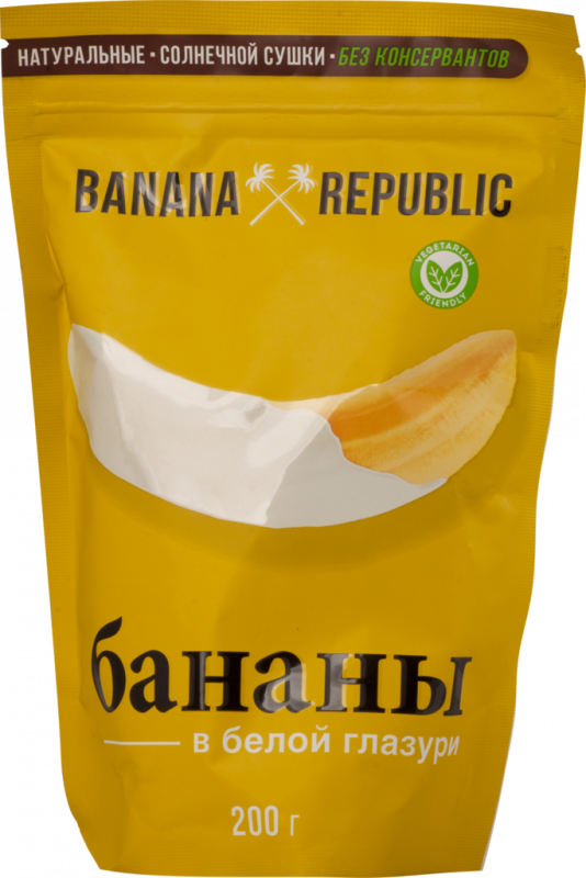 Конфеты BANANA REPUBLIC Банан сушеный в белой глазури, 200г Конфеты BANANA REPUBLIC Банан сушеный в белой глазури, 200г