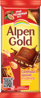 Шоколад молочный ALPEN GOLD с соленым арахисом и крекером, 85г