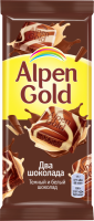 Шоколад белый и темный ALPEN GOLD Два шоколада, 85г