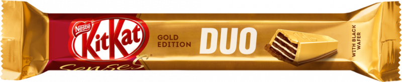 Батончик шоколадый KITKAT Senses Gold Edition with black wafer, молочный, темный, и белый шоколад с черной вафлей, 58г Батончик шоколадый KITKAT Senses Gold Edition with black wafer, молочный, темный, и белый шоколад с черной вафлей, 58г