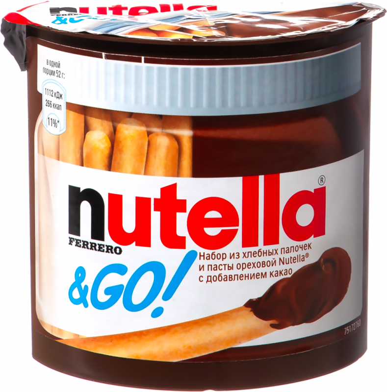 Паста шоколадная NUTELLA & Go с хлебными палочками, 52г Паста шоколадная NUTELLA & Go с хлебными палочками, 52г
