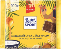 Шоколад RITTER SPORT молочный с йогуртовой начинкой и медовой хруст.крошкой