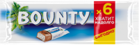 Батончик шоколадный BOUNTY с мякотью кокоса, 6шт, 165г