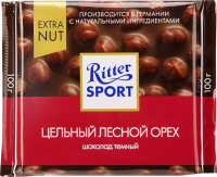 Шоколад темный RITTER SPORT Цельный лесной орех, 100г