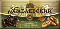 Шоколад темный БАБАЕВСКИЙ с грецким орехом и кленовым сиропом, 100г