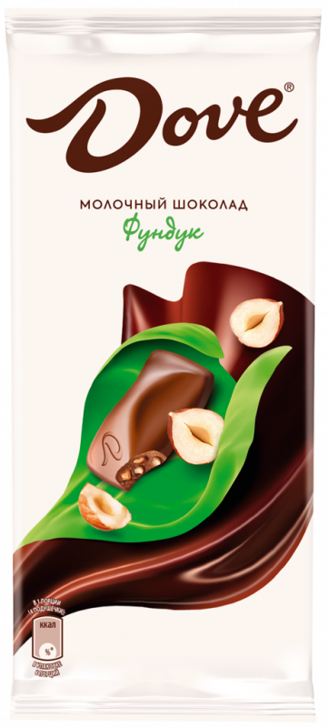 Шоколад DOVE Молочный с дробленым фундуком, 90г Шоколад DOVE Молочный с дробленым фундуком, 90г