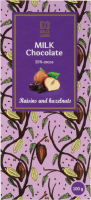 Шоколад молочный DOLCE ALBERO с фундуком и изюмом, 100г