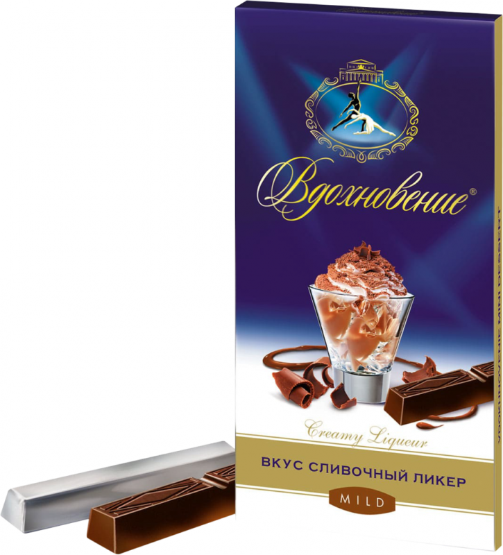 Шоколад темный ВДОХНОВЕНИЕ Creamy Liqueur вкус сливочный ликер, 100г Шоколад темный ВДОХНОВЕНИЕ Creamy Liqueur вкус сливочный ликер, 100г