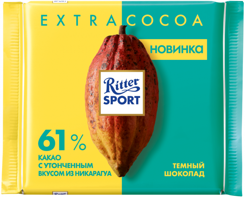 Шоколад темный RITTER SPORT 61% какао, 100г Шоколад темный RITTER SPORT 61% какао, 100г