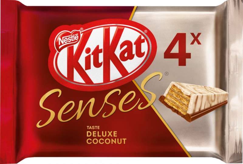 Батончик шоколадный KITKAT Senses Deluxe Coconut, белый и молочный шоколад со вкусом миндаля, 116г Батончик шоколадный KITKAT Senses Deluxe Coconut, белый и молочный шоколад со вкусом миндаля, 116г