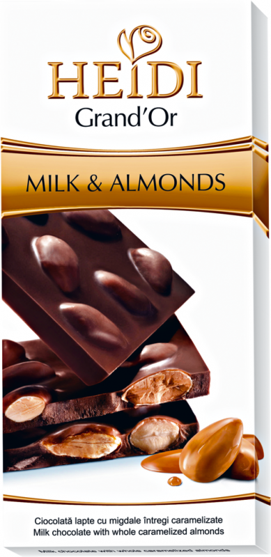 Шоколад молочный HEIDI Grand'or Миндаль, 100г Шоколад молочный HEIDI Grand'or Миндаль, 100г