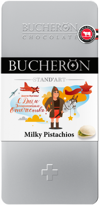 Шоколад BUCHERON Молочный с фисташками, 100г