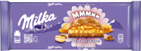Шоколад молочный MILKA с карамельной начинкой, арахисом и воздушным рисом, 276г
