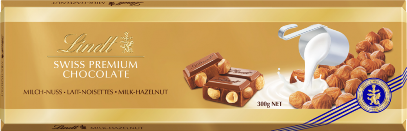 Шоколад молочный LIND Swiss Premium Chocolate с цельным фундуком, 300г Шоколад молочный LIND Swiss Premium Chocolate с цельным фундуком, 300г