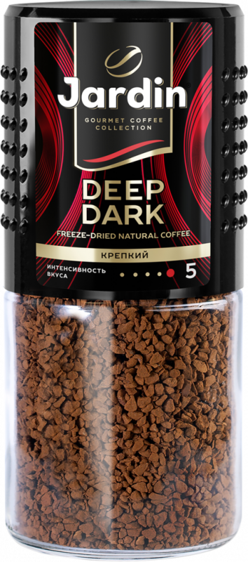 Кофе растворимый JARDIN Deep Dark сублимированный, ст/б, 95г Кофе растворимый JARDIN Deep Dark сублимированный, ст/б, 95г