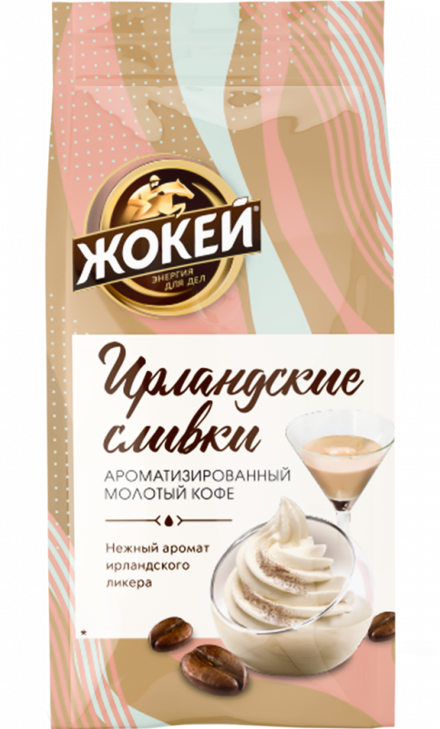 Кофе молотый ЖОКЕЙ Ирландские сливки, 150г Кофе молотый ЖОКЕЙ Ирландские сливки, 150г