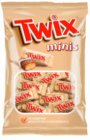 Конфеты TWIX Minis с печеньем и карамелью, покрытые молочным шоколадом, 184г