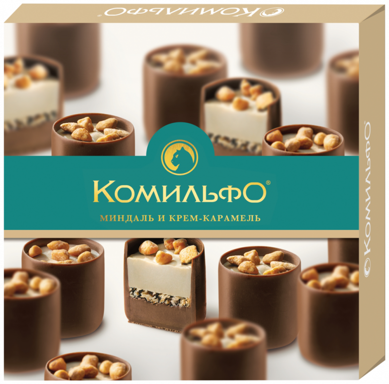 Конфеты КОМИЛЬФО Миндаль и крем-карамель, 232г Конфеты КОМИЛЬФО Миндаль и крем-карамель, 232г