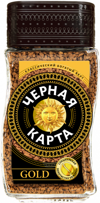 Кофе растворимый ЧЕРНАЯ КАРТА Gold, ст/б, 95г Кофе растворимый ЧЕРНАЯ КАРТА Gold, ст/б, 95г