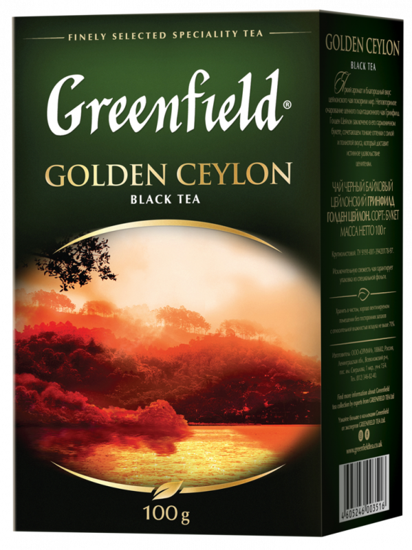 Чай черный GREENFIELD Golden Ceylon листовой, 100г Чай черный GREENFIELD Golden Ceylon листовой, 100г