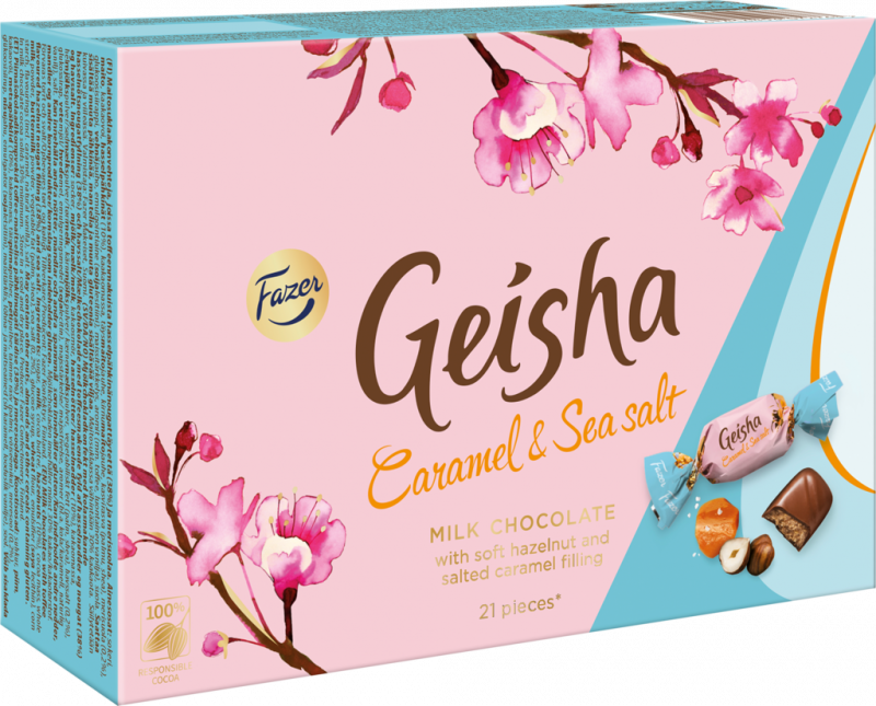 Конфеты шоколадные FAZER Geisha с начинкой из тертого ореха со вкусом ириса и с морской солью, 150г Конфеты шоколадные FAZER Geisha с начинкой из тертого ореха со вкусом ириса и с морской солью, 150г