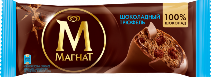 Мороженое МАГНАТ Шоколадный трюфель, без змж, эскимо, 72г Мороженое МАГНАТ Шоколадный трюфель, без змж, эскимо, 72г
