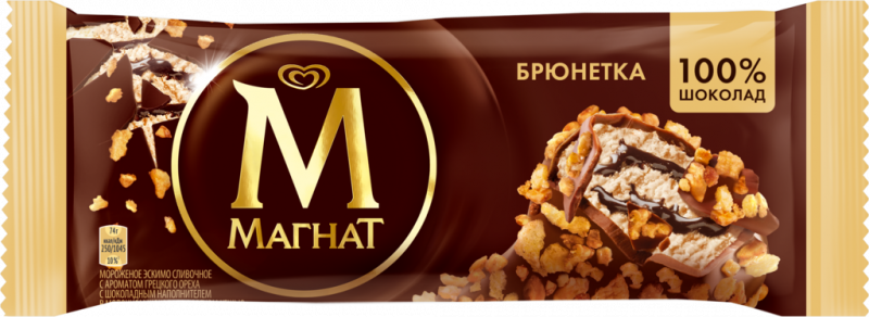 Мороженое МАГНАТ Брюнетка, без змж, эскимо, 74г Мороженое МАГНАТ Брюнетка, без змж, эскимо, 74г