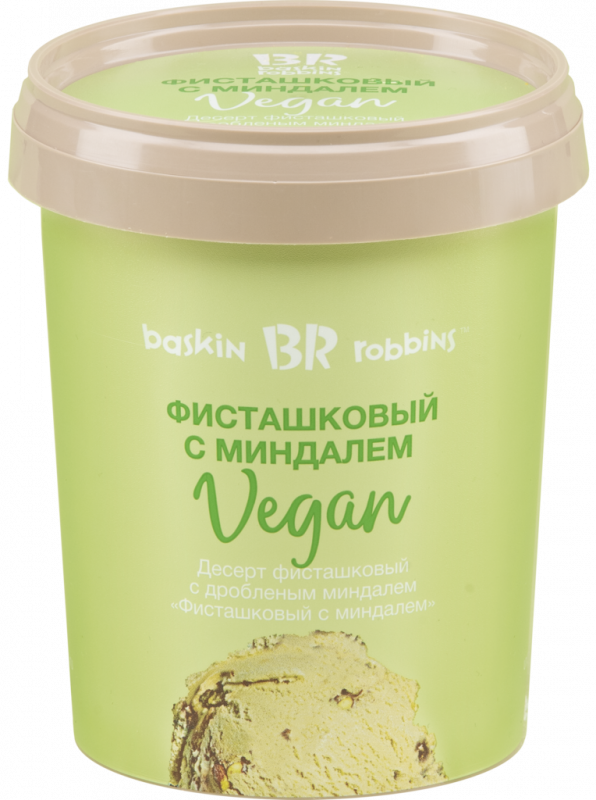 Мороженое BASKIN ROBBINS Vegan Фисташковое, ведро, 500мл Мороженое BASKIN ROBBINS Vegan Фисташковое, ведро, 500мл